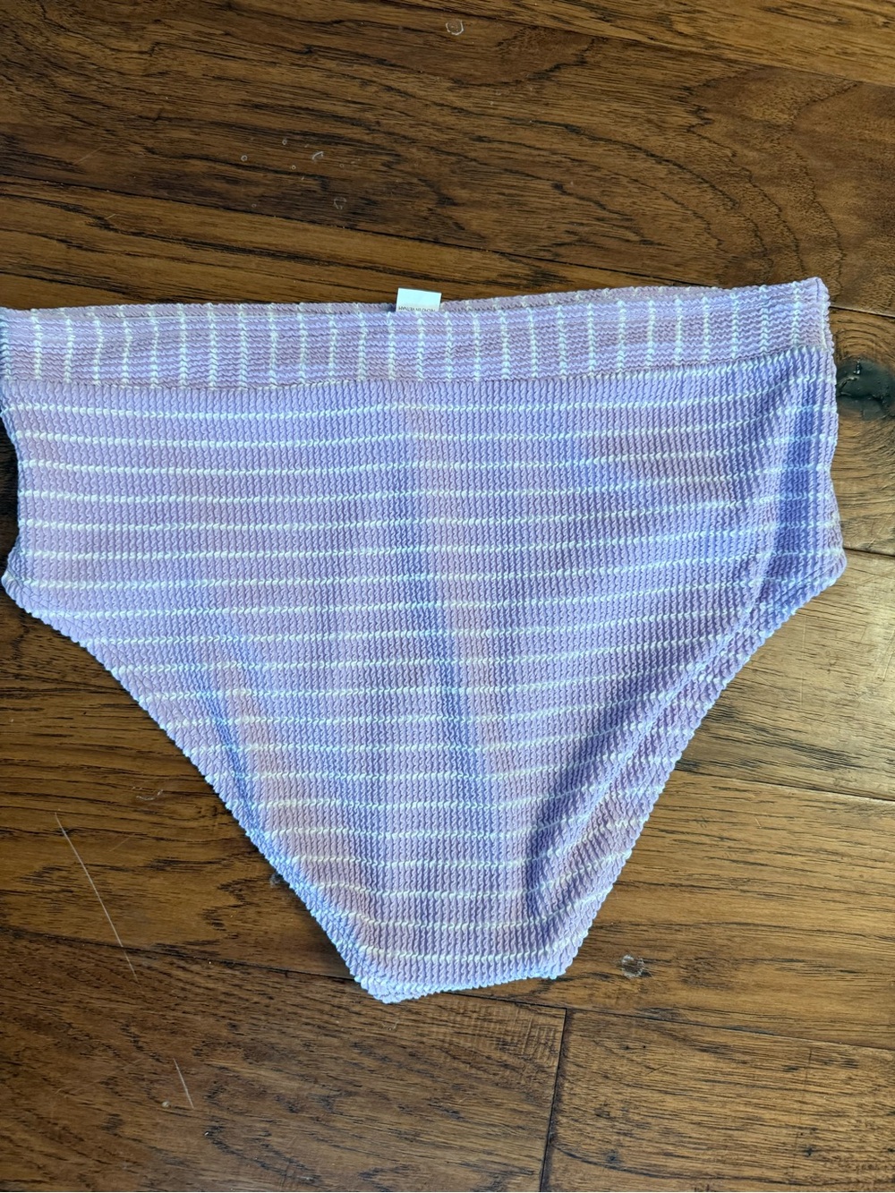 Lilac Striped High-Leg High-Waist Bikini Bottom